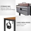 AHB Rolling Computer Desk with 4 Smooth Wheels, Simple Style Mobile Writing Desk Home Office Study Table Movable Workstation with Metal Frame (Br