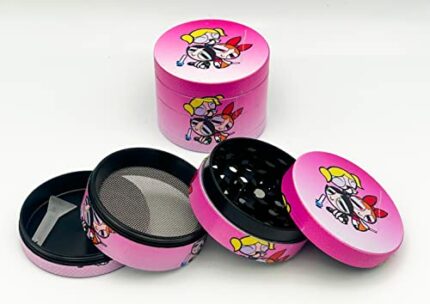 Dragonpuff Pink Girls Stoner Party Print Herb Grinder