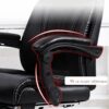 Ygqbgy Executive Office Chair PU Leather Ergonomic Computer Chair High Back Home Office Swivel Desk Chairs with Headrest and Lumber Support, Blac
