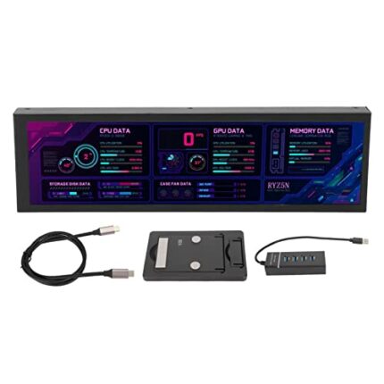 Computer Temp Monitor, 8.8 Inch IPS USB C Mini Screen, AIDA64 PC Temperature Display, CPU GPU RAM SSD Data Monitor, PC Sensor Panel for Desktop G