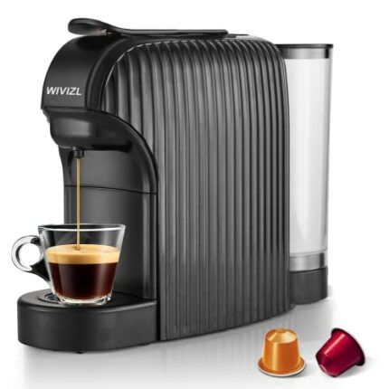 WIVIZL Capsule Coffee Machine,Compatible with Nespresso Capsule,Compact Single Serve Coffee Maker,Espresso and Lungo,Automatic Shut-Off,20 Bar Hi