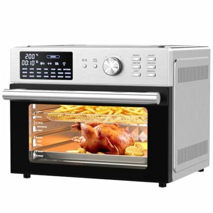 30L Air Fryer Oven With Rotisserie, 1800W & 21 Preset Mode Countertop Convection Mini Oven with Digital LCD Display, Timer & Temperature Control