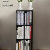 VERAMY 4 Tier Metal Bookshelf With Wheels Rotating Bookshelf 360° Display Cubic Book Shelf Floor Standing Bookcase Storage Rack Utility Organizer