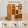 Bamboo Desktop Bookshelf Organizer, Adjustable Office Desk Storage Shelf Rack, Natural Wood Tabletop Display Shelf Rack for Office Supplies, Home
