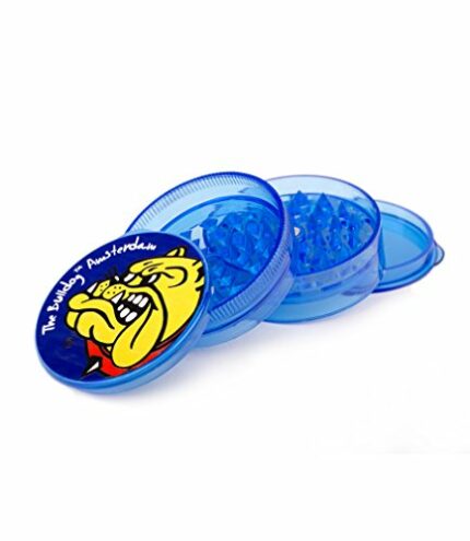 4-Part Plastic 3D Grinder, The Bulldog Amsterdam 2.2 Inch Blue Acrylic Herb Grinders 50mm Diameter