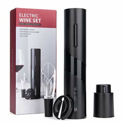 Electric Wine Bottle Openers,Mafiti Red Wine Accessories Gift Set,Corkscrew with Foil Cutter,Wine Vacuum Stopper,Wine Aerator Pourer for Christma