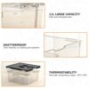Sous Vide Container, Integrated Lid & Rack, No Additional Custom Parts Required, Compatible with Most Sous Vide Cookers for Kitchen, 11 Liters