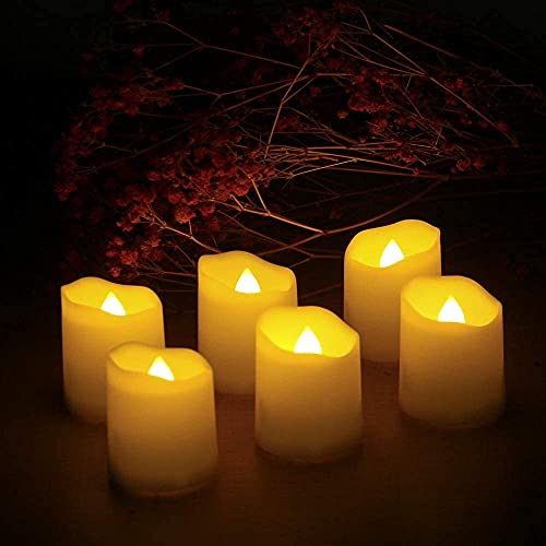 Rechargeable Battery Tea Lights, 6 Pcs Warm White Led Tea Lights with Remote & Timer, Fake Candles,Led Candles,Electric Tea Lights,Small Led Ligh