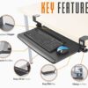 Stand Steady 25" Clamp On Keyboard Tray | Easy Attachable Keyboard Drawer for Small Spaces | Quick 5 Minute Assembly | No Need to Drill into Desk