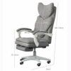 WALNUT High-Back Executive Swivel Office Desk Chair with Ribbed Upholstery - White, Lumbar Support, Modern Style, Certified