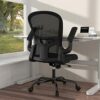 Ergonomic Office Chair, Comfort Swivel Home Office Task Chair, Breathable Mesh Desk Chair, Lumbar Support Computer Chair with Flip-up Arms and Ad