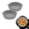 ZARYN Silicone Reusable Air Fryer Liner - Food Safe Easy Cleaning, Suitable for Most Fryers - Heat Resistant Reusable for Microwave Oven - Pack o