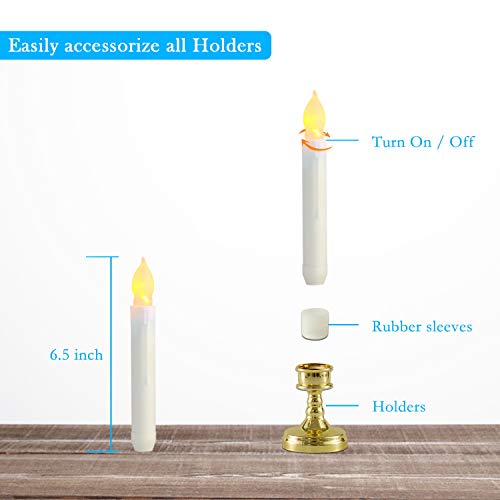 Raycare 12PCS LED Taper Candle Lights, Harry Potter Floating Candles, Flameless Battery Operated Window Candles for Valentine's Day Party Decorat