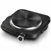 SUNAVO 1500W Hot Plates for Cooking, Electric Single Burner with Handles, 6 Power Levels Stainless Steel Hot Plate for Kitchen Camping RV and Mor