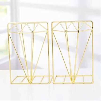 YYUKCDOG Simple Office Supplies L-shaped Book Stand Backrest Stretchable Books Office Storage Rack Iron Art Home Furnishings