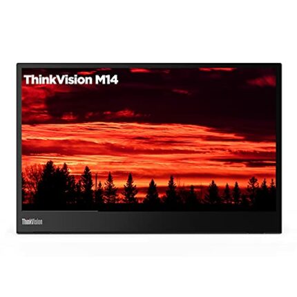 Lenovo ThinkVision M14 14" Full HD 1920x1080 IPS Monitor - 300 Nit 6ms 2xUSB Type-C Ports Widescreen Backlit LED LCD Mobile Portable Display Rave