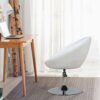 Straw Desk Chairs with Wheels/Armrests Modern PU Leather Office Chair Midback Adjustable Home Computer Executive Chair (Color : C)