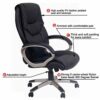 QQW Office Chair Home Gaming Office Chair Pu Leather Swivel High Back Black Heavy Duty