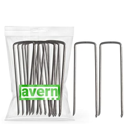Avern 100 pack of 4 inch Galvanised Garden Securing Peg for weed fabric, netting, fleece, groundsheets, landscape fabrics, polythene sheeting, ch