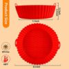 3-Pack Air Fryer Silicone Pot, 8 Inch Air Fryer Basket, Food Grade Air Fryer Accessories, Reusable Air Fryer Liner, Replacement of Parchment Line