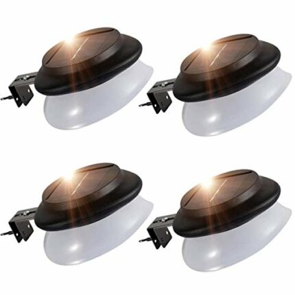 SMY Lighting Solar Gutter Lights Outdoor, Upgrade LED Solar Gutter Lights with Adjustable Bracket, IP55 Waterproof Solar Fence Lights for Patio F