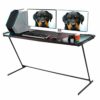 Wakects Gaming Table Desk, Gaming Table for Computer, Ergonomic Gaming Table with RGB LED, for Home Office 150 x 60 x 77 cm