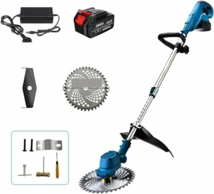 Cordless Weed Wacker 2000W 9 Inch Brushless Electric Grass Trimmer Cordless Lawn Mower Hedge Trimmer Adjustable Handheld Garden Pruning Tools Goo