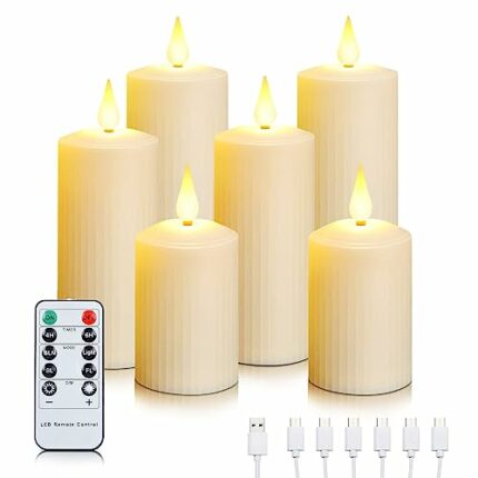 Forever Speed Rechargeable LED Candles,Flameless Candles with Remote Control Timer Waterproof Function, 6 Piece LED Tea Lights for Home Decoratio