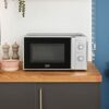 Beko MOC20100SFB Solo Microwave, Includes Auto-Defrost and 30 min Mechanical Timer, Silver Design, 20 L Capacity, 700 W Power