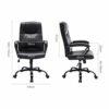 CZDYUF Executive Office Chair Wide Seat Swivel Rolling Chair Ergonomic Desk Computer Chair High Back & Lumbar Support Arms for Home Office Black