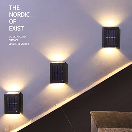 Febelle Solar Wall Lamps Up and Down Solar Wall Light Waterproof Solar Powered Front Door Light Outdoor LED Step Lights for Garden, Courtyard, Pa