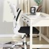 Mu Student Study Chair,Lifting Writing Chair Swivel Chair Home Computer Chair Backrest Office Chair Loading 250Kg,White,64 * 64 * 97.5Cm