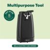BELLA Electric Can Opener and Knife Sharpener, Multifunctional Jar and Bottle Opener with Removable Cutting Lever and Cord Storage, Stainless Ste
