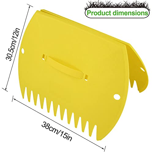 GardenHOME Garden and Yard Leaf Scoops Hand Rakes, Large Sized Leaf Grabbers, Leaf Collector,1 Pair Yellow