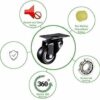 GTYT 4Pcs Swivel Castors Mute Wear-Resistant Pu Rubber Caster Wheel,with Brake Lockable,Casters Load 200kg 40mm Heavy Duty Caster Wheels For Furn