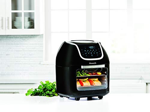 Power XL Vortex Pro Air Fryer 9.5 Litre - 3-Tier Rack - Makes Cooking with Less Oil and Fat Easier and Quicker - 6-in-1 Digital Air Fryer - Pre-P