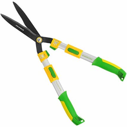 GRÜNTEK Telescopic Hedge Shears Q-32, adjustable 680-825 mm, Teflon coated and extra hardened blade, anti-slip handles with anti shock buffer