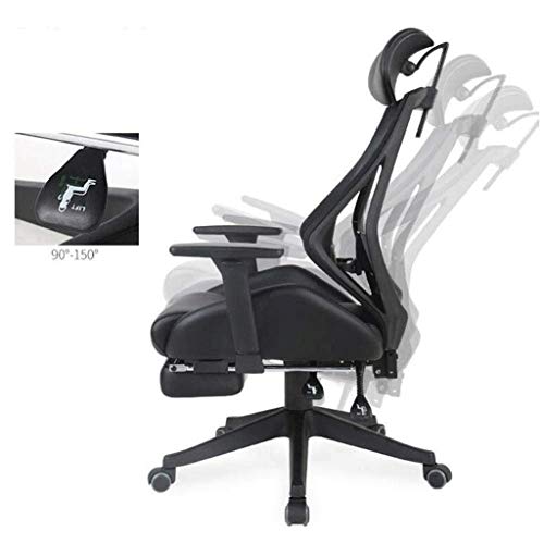 LZQDM Office Dual Function Ergonomic High Back Eco Leather Office Chair, Black