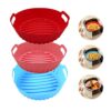 3-Pack Air Fryer Silicone Pot, 8 Inch Air Fryer Basket, Food Grade Air Fryer Accessories, Reusable Air Fryer Liner, Replacement of Parchment Line