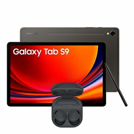 Samsung Galaxy Tab S9 5G Android Tablet, 128GB Storage, Graphite, 3 Year Extended Warranty with Samsung Galaxy Buds2 Pro Wireless Earphones, Grah