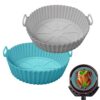 Air Fryer Silicone Liner, 2 Pack Reusable Silicone AirFryer Liners, 7.8 inch Air Fryer Accessories for Ninja COSORI Tower, Fits 3.6 to 6.8QT Air