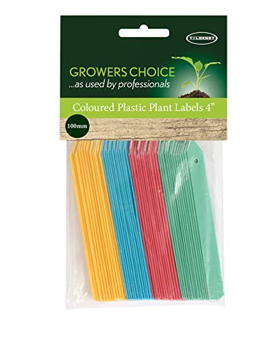 Tildenet 100 mm/ 4 inch Plastic Plant Labels, Multi-Color