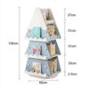 SkiPdr 4 Layer Bookshelf Storage Organizer Rack 360° Rotating Small Corner Narrow Bookshelf for Home Office Living Room Study Kids & Adults