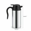 VOBOR Car Electric Kettle - 750ml 12V Stainless Steel Car Electric Kettle with Sealed Rubber Band Car Heating Cup Travel Kettle for Hot Water, Co