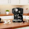 Swan SK22110BN Retro Espresso Coffee Machine with Milk Frother, Steam Pressure Control, 1.2L Detachable Water Tank, 1100W, Retro Black