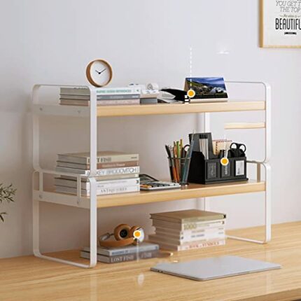 LUKEO Bookshelf iron +panel book rack shelf office storage rack office desktop organizer office furniture bookcase (Color : Argento, Size : 18cm)