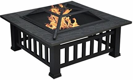 Centurion Supports GEDI Multi-Functional Black Square Outdoor Garden & Patio Heater Fire Pit Brazier