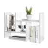 TY ARTS & CULTURE - Expandable Wood Desktop Storage Organizer Multipurpose Desk Bookshelf Display Shelf Rack Counter Top Bookcase for Office Home