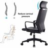 WALNUT Office Chair with Headrest Pillow Adjustable Ergonomic Lift Transfer Home Computer Chair Simple Modern Backrest Stool