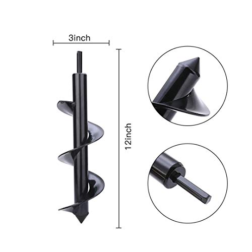 Earth Auger Drill Bit Planter Digger Auger Tool for Outdoor Garden Planting 8 x 30cm